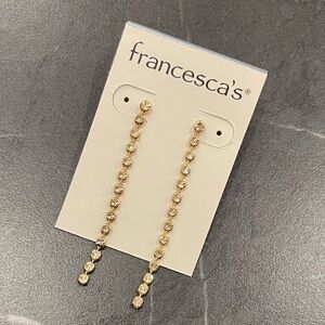 NWT Francesca’s Gold Stud Dangly Earrings